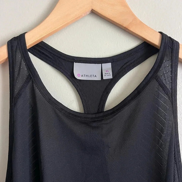 Athleta Black Surge Mesh Racerback Tank Top Size XL - Picture 4 of 9